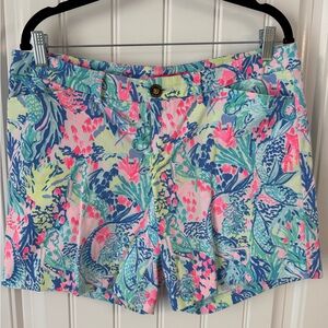 Lilly Pulitzer Pink and Blue Shorts Vibrant Resort Wear